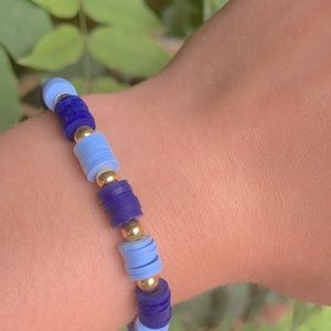 Ocean Blue Clay Bead Bracelet 🌊